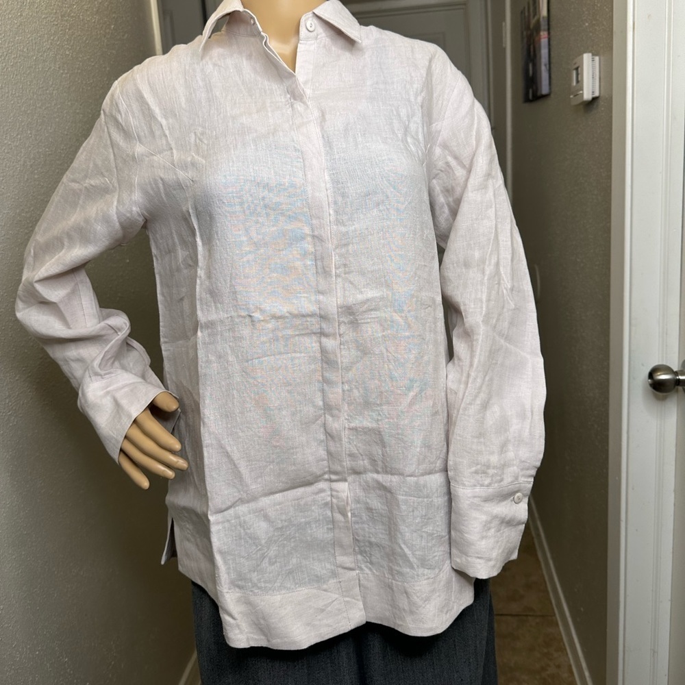 Jarbo Button Down Shirt White Cotton Blend Long Sleeve size 2. US medium - Picture 13 of 16